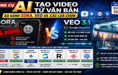 Công cụ AI tạo video từ văn bản: so sánh Sora, Veo và các lựa chọn